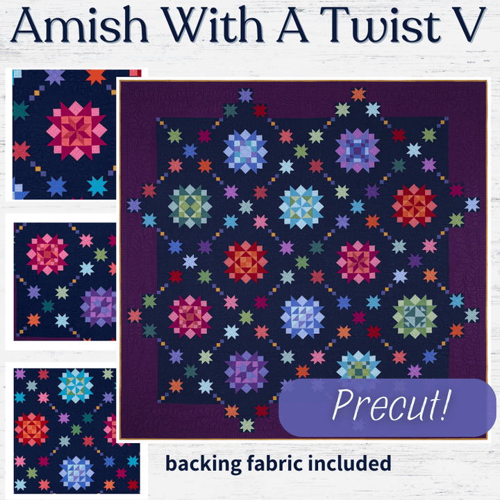 Precut! Amish with a Twist V Block of the Month - Begins January 2025 P-AMISHV-JAN25