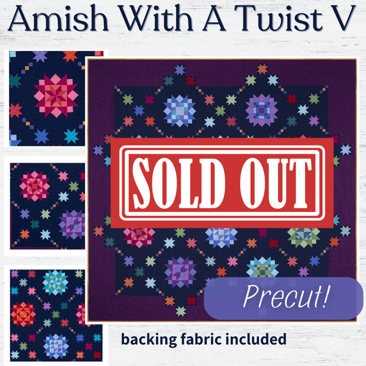 Precut! Amish with a Twist V Block of the Month - Begins January 2025 P-AMISHV-JAN25