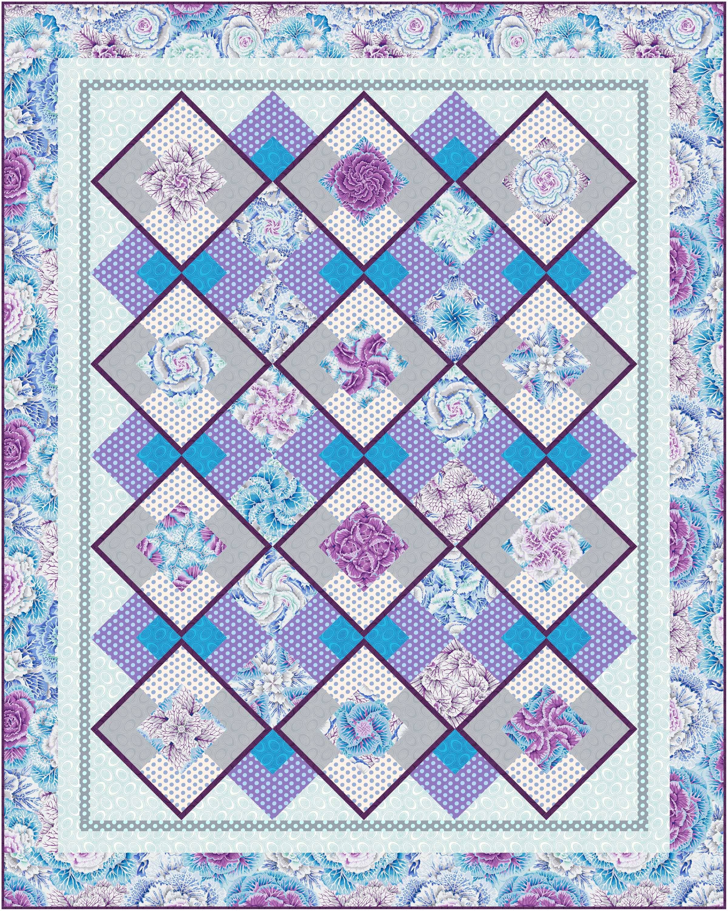 Precut! Belle Kaleidoscope Quilt Kit - 67" x 84" BELKALEID-LAQK