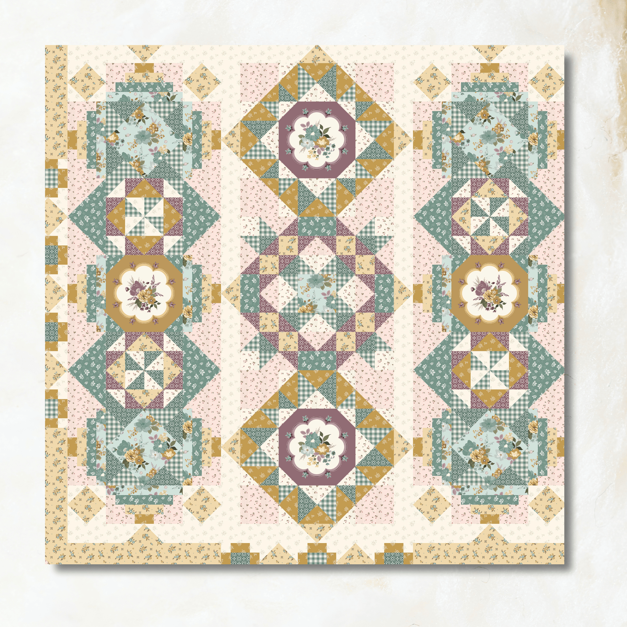 Precut! Blooming Fields Block of the Month -  April 2026 P-BLMFLD-APR26