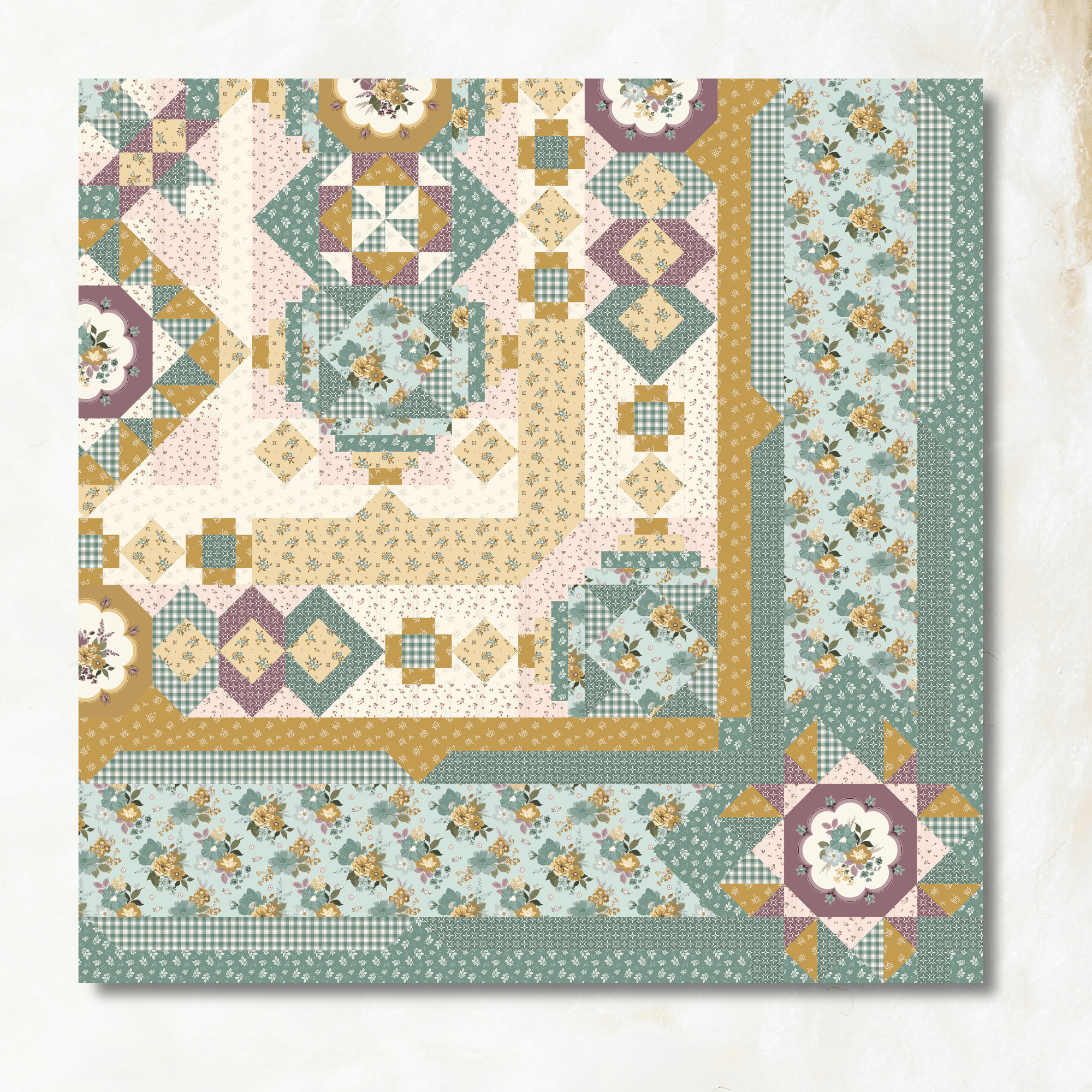 Precut! Blooming Fields Block of the Month -  April 2026 P-BLMFLD-APR26