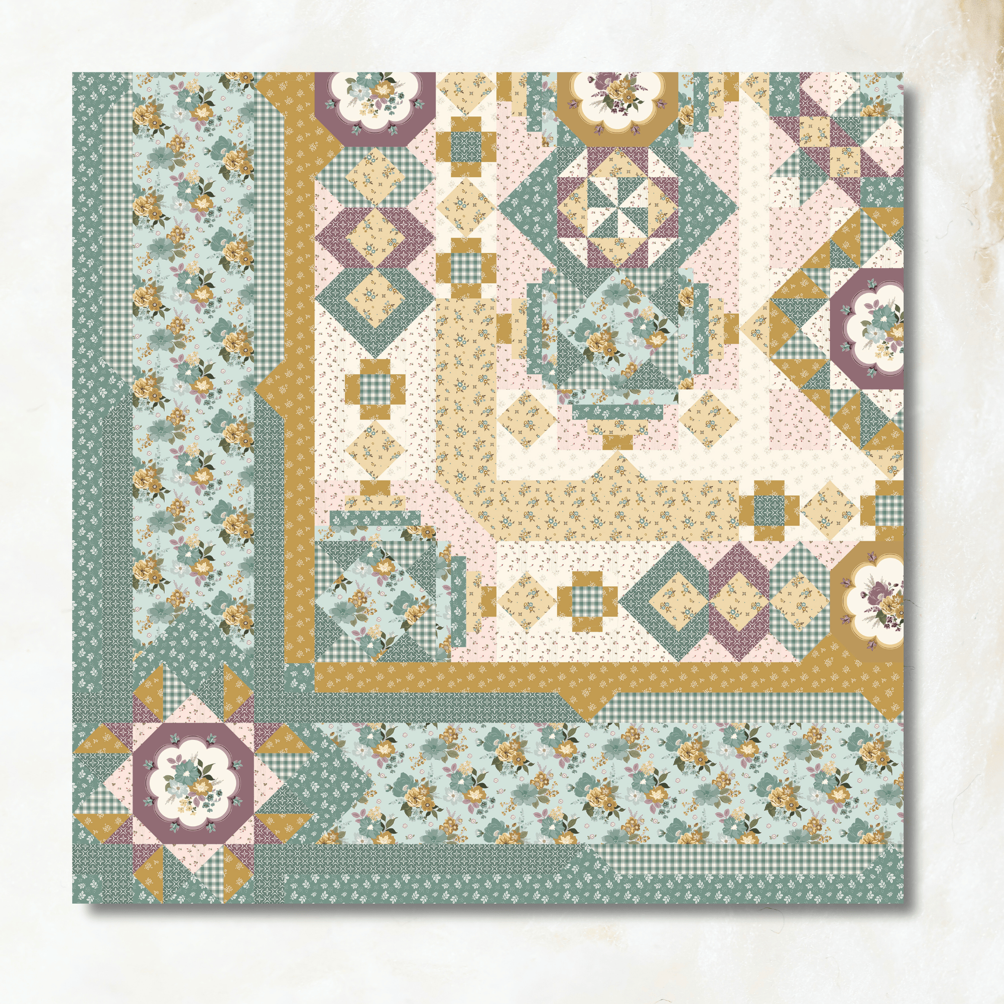Precut! Blooming Fields Block of the Month -  April 2026 P-BLMFLD-APR26