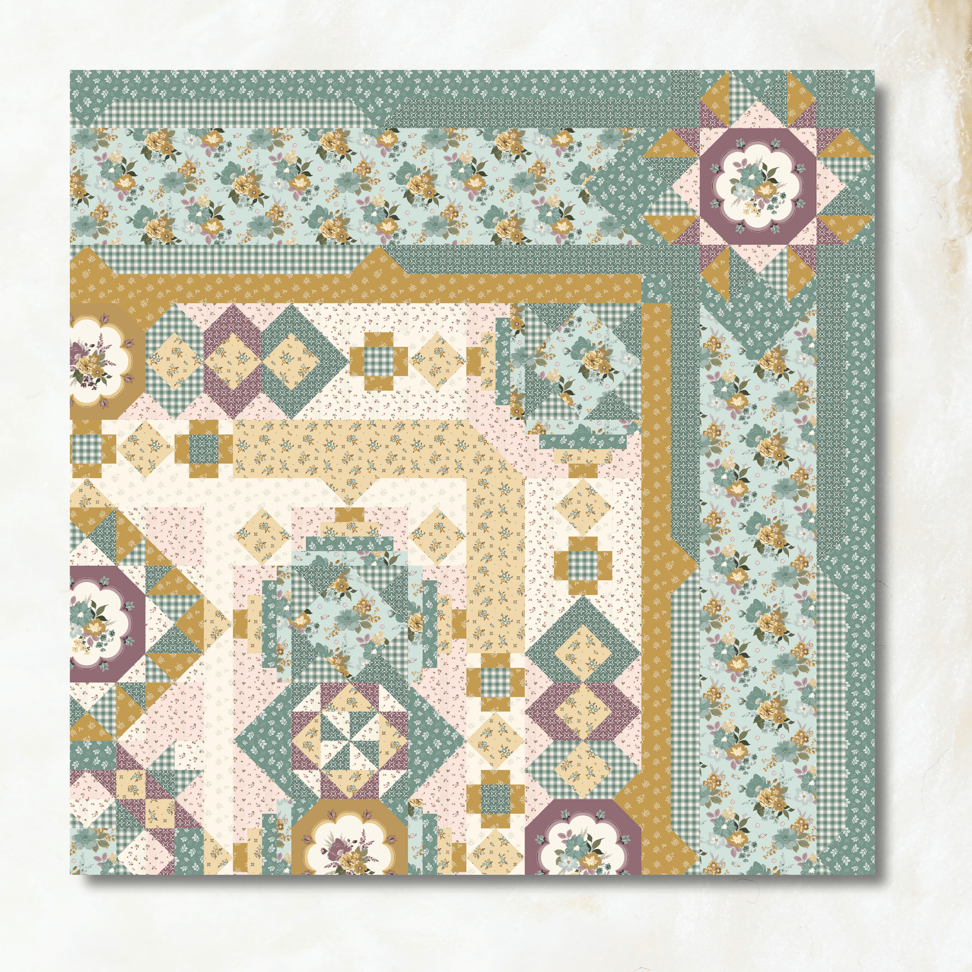 Precut! Blooming Fields Block of the Month -  April 2026 P-BLMFLD-APR26