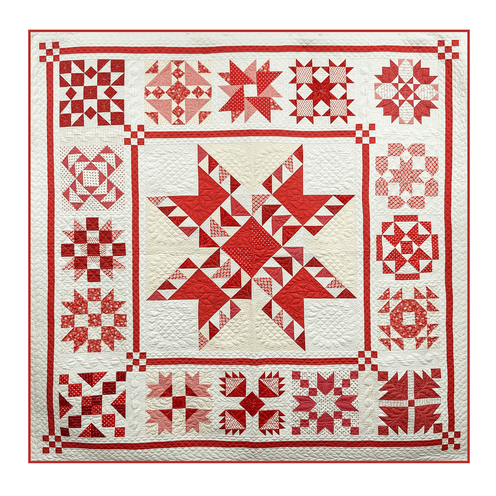 Precut! Classic Red & Cream Block of the Month - Begins July 2025 P-RED&CRM-JUL25