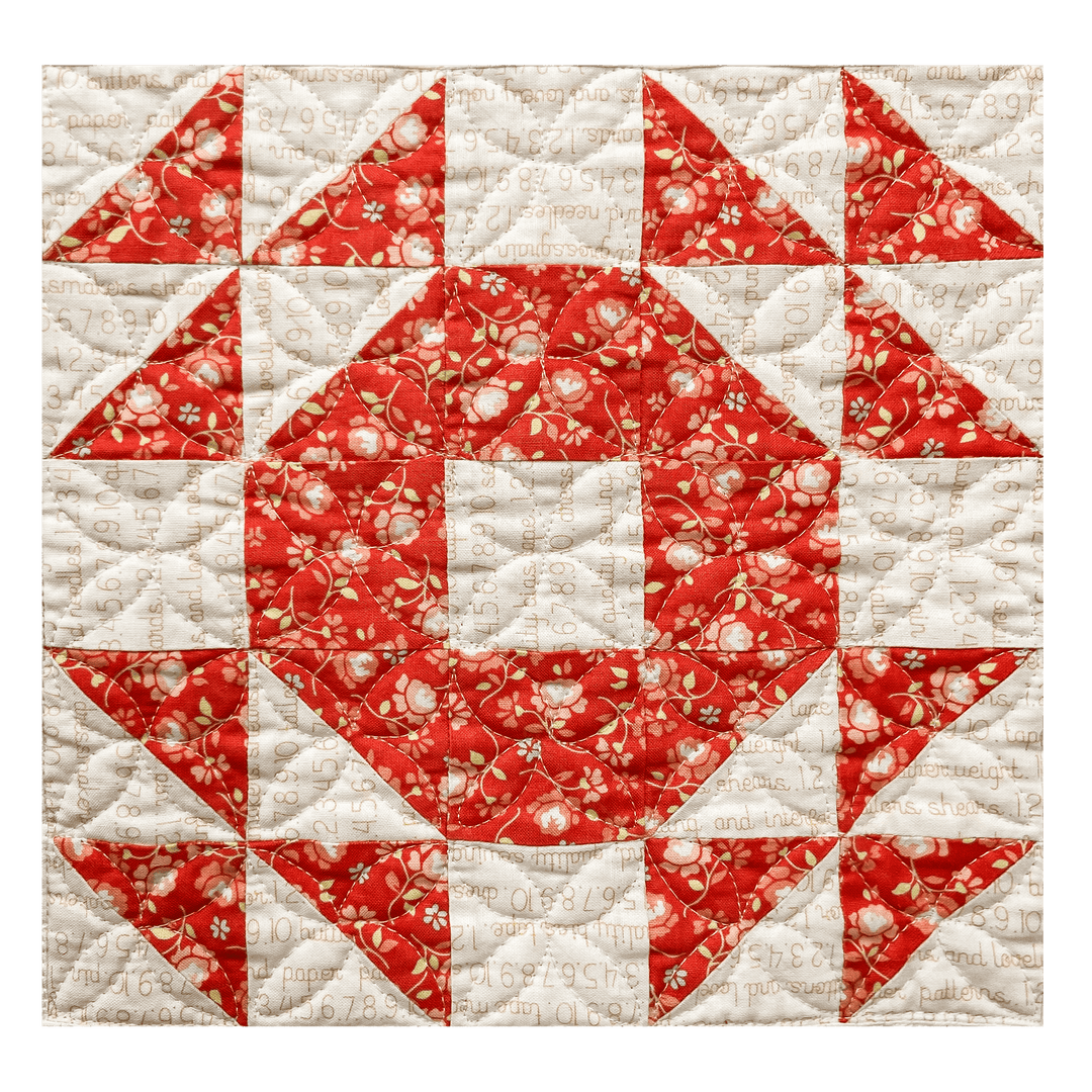 Precut! Classic Red & Cream Block of the Month - Begins July 2025 P-RED&CRM-JUL25