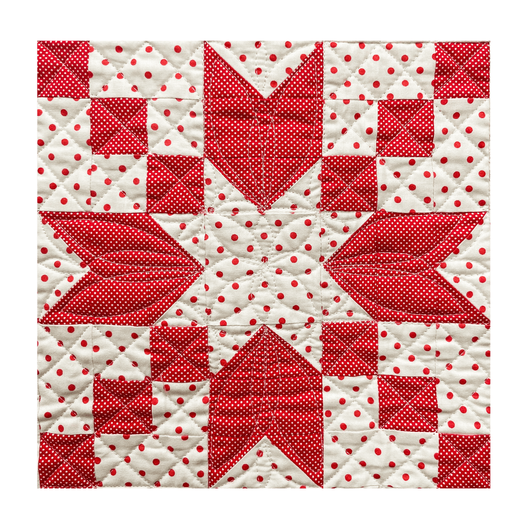 Precut! Classic Red & Cream Block of the Month - Begins July 2025 P-RED&CRM-JUL25