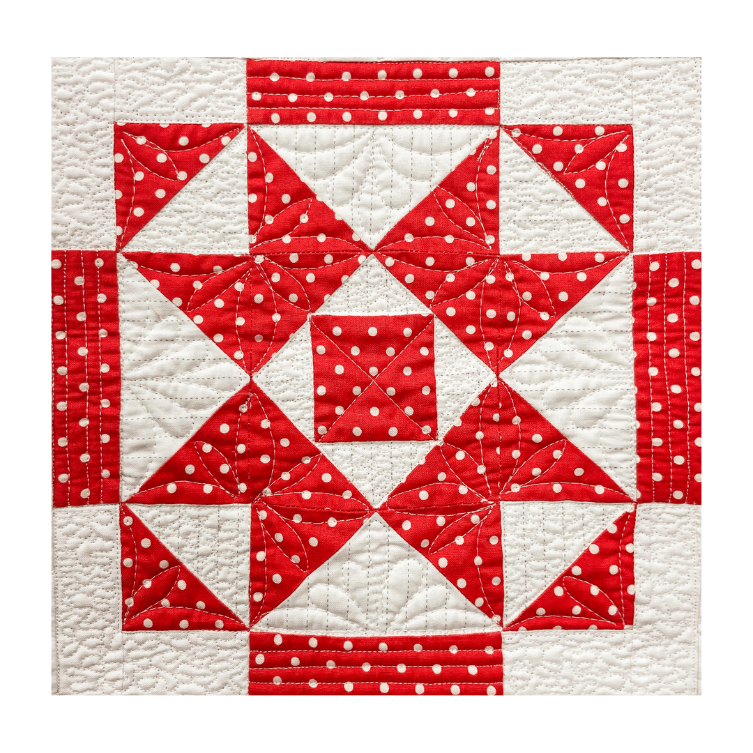 Precut! Classic Red & Cream Block of the Month - Begins July 2025 P-RED&CRM-JUL25