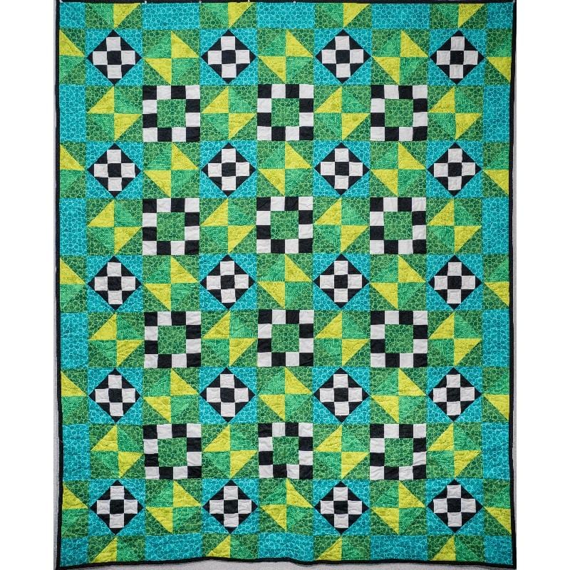 Precut! Glowing Checkered Star Quilt Kit CHCKGLWSTR-RTQK