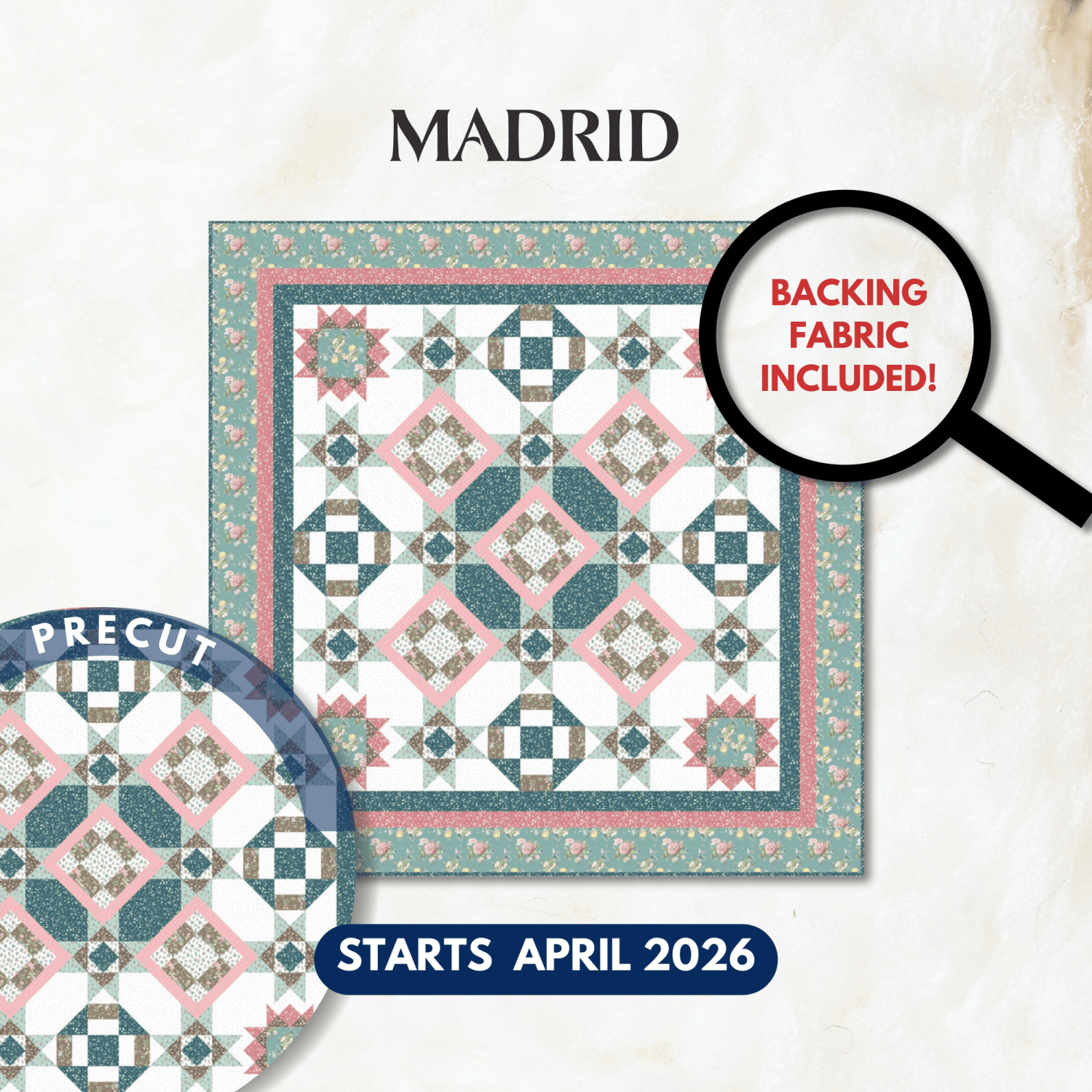 Precut! Madrid Block of the Month -  April 2026 P-MADRID-APR26