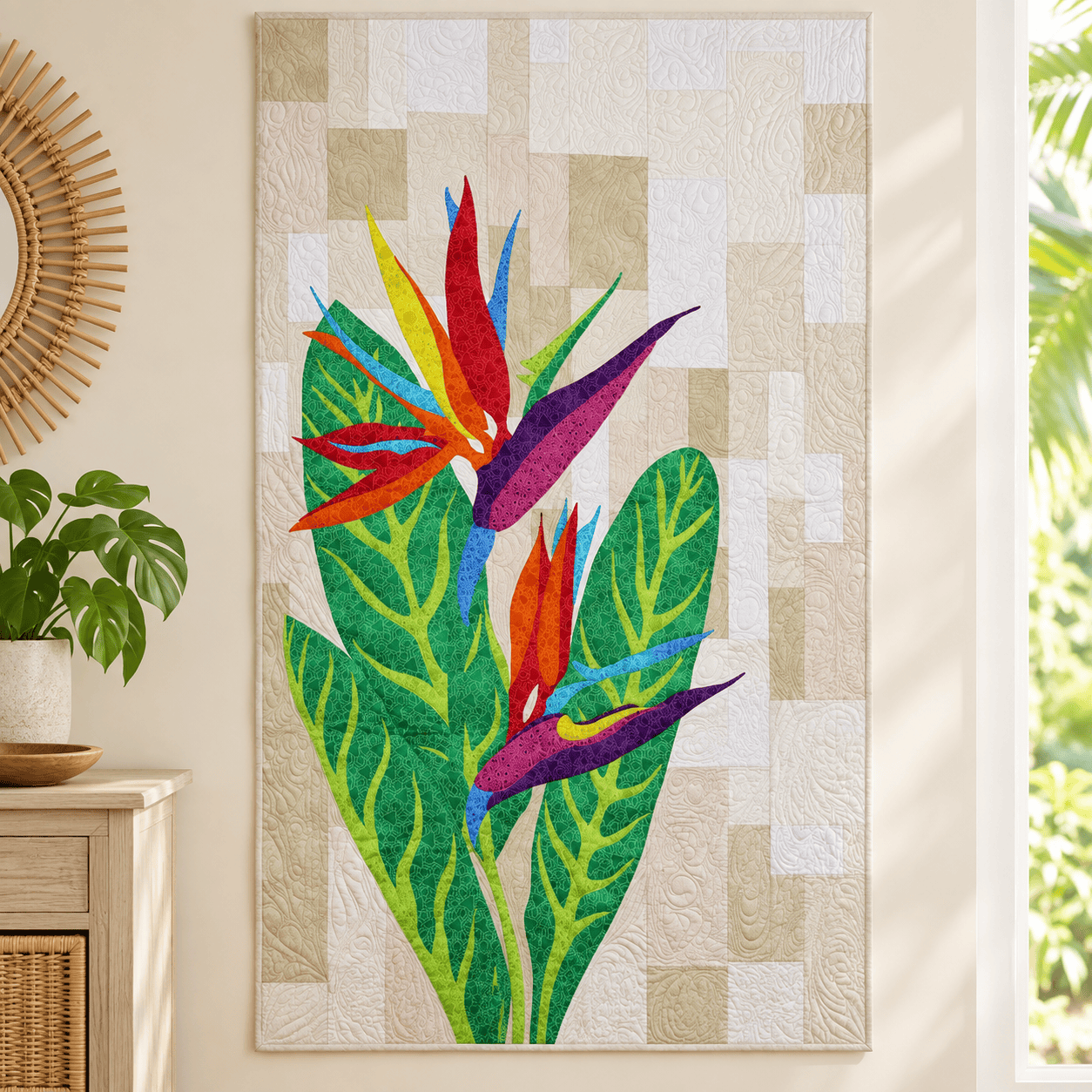 Precut! New Worlds Bird of Paradise Quilt Kit NWBRDPRDS1-QK