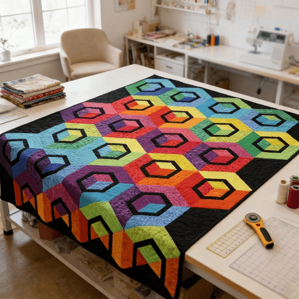 Precut! New Worlds Double Tumbler Quilt Kit NWDBLTBLR-QK