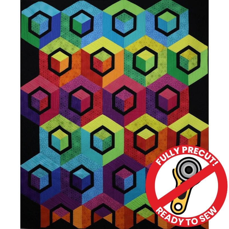 Precut! New Worlds Double Tumbler Quilt Kit NWDBLTBLR-QK