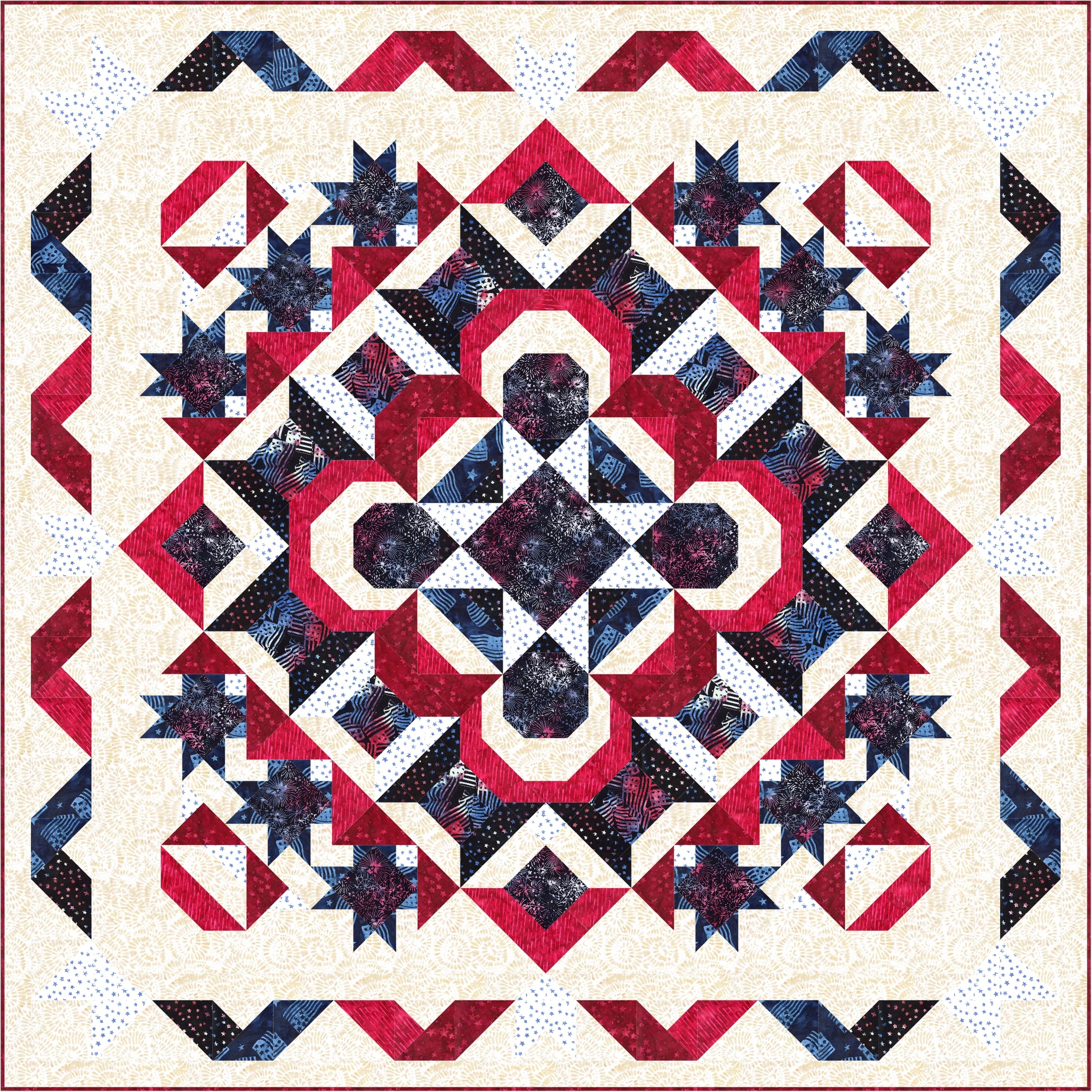Precut! Patriotic Stellar Starburst Kit PPSTELLSTAR-RBQK