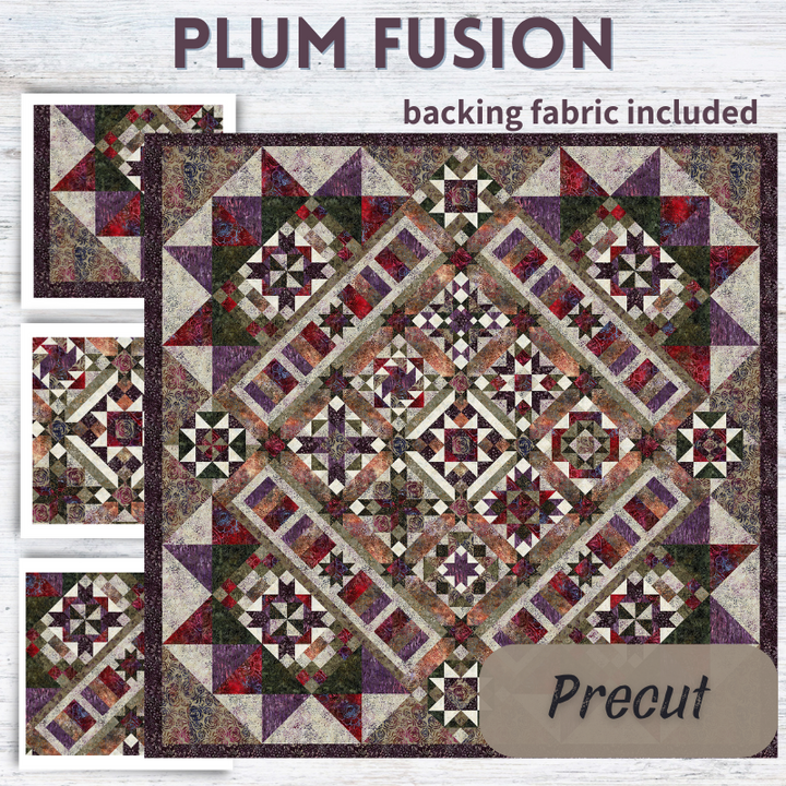 Precut! Plum Fusion Block of the Month - Begins November 2024 P-PLUMF-NOV24