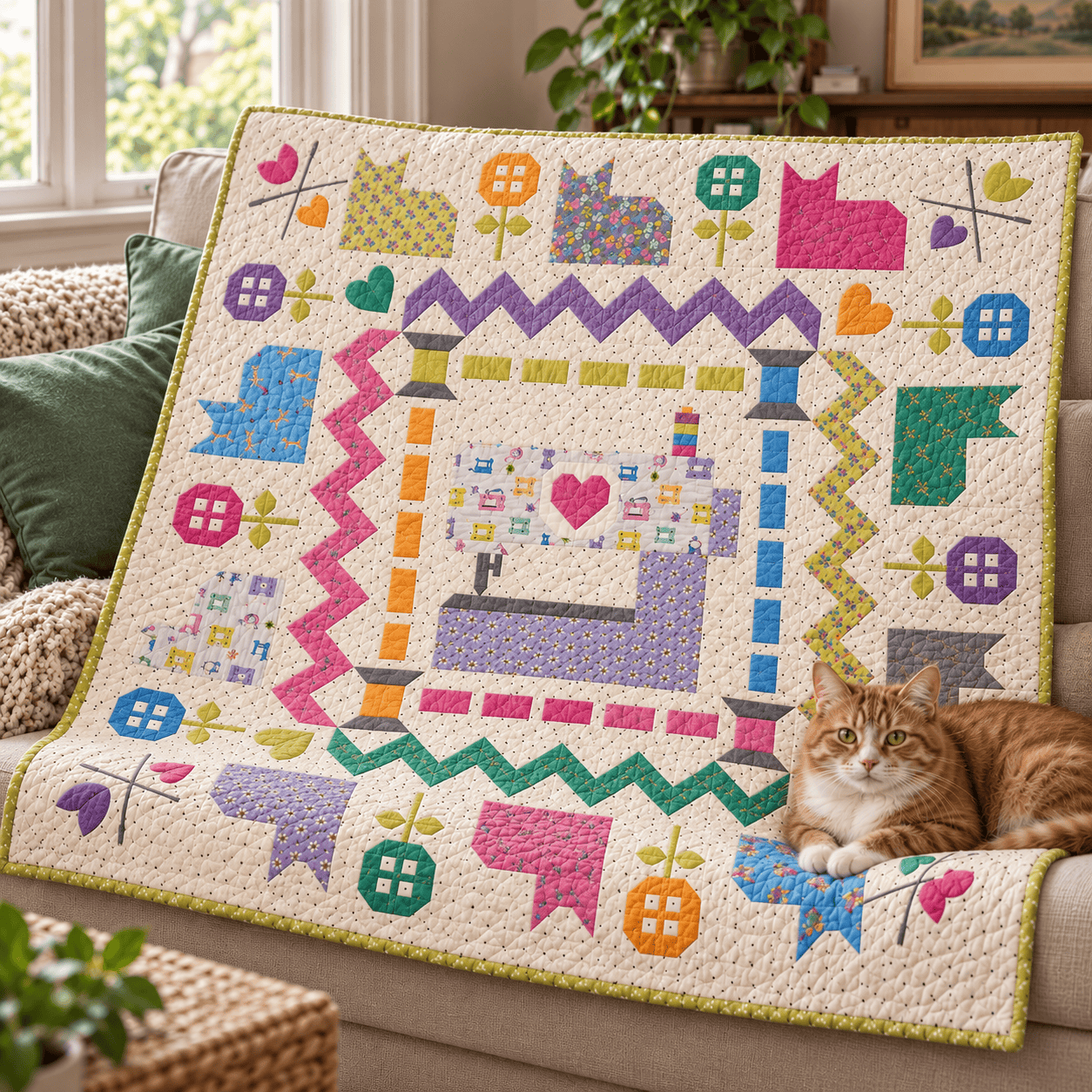 Sewing Supurrvisors Block of the Month - February 2027 SEWPURR-FEB27