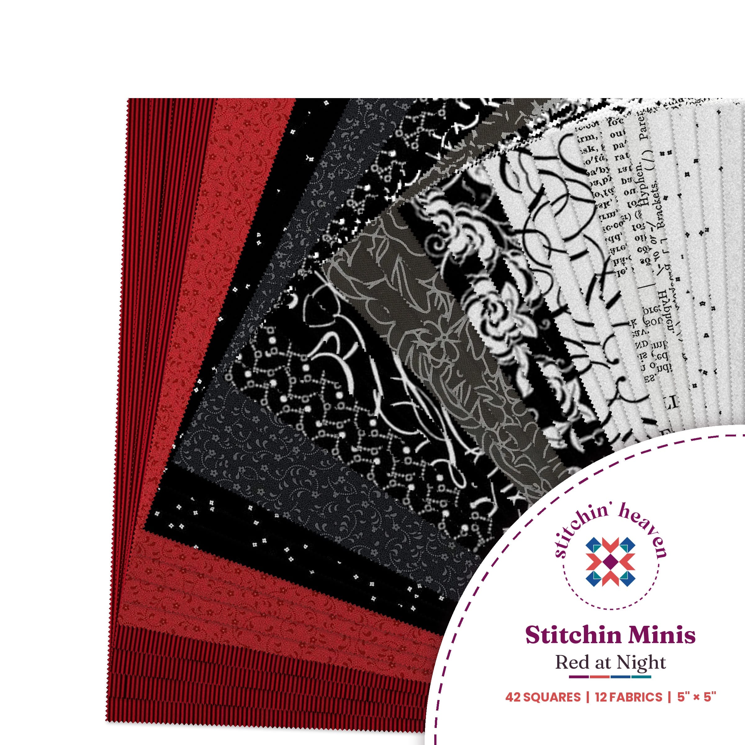 Stitchin Mini 5"x5"- Red at Night STMINI-REDATNIGHT