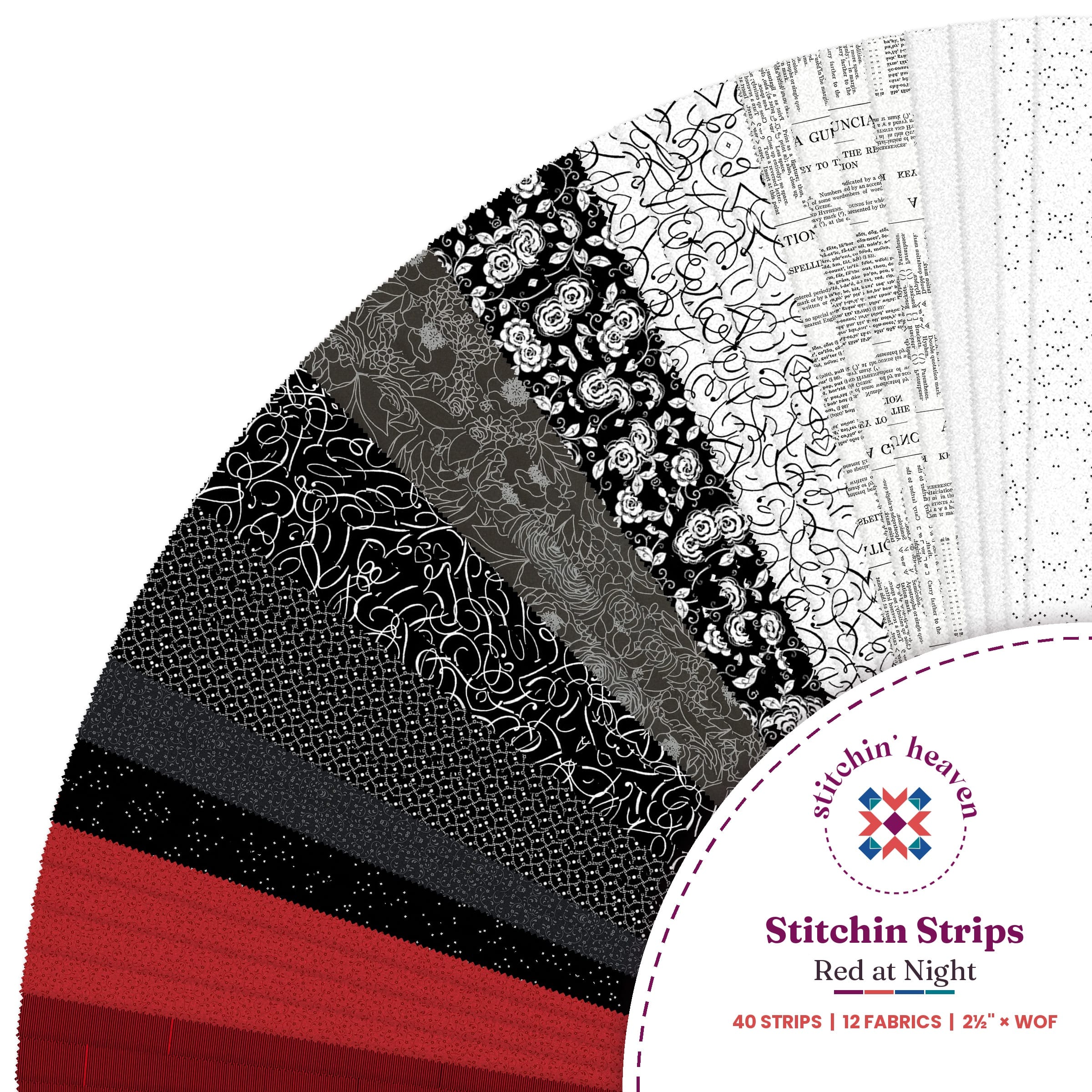 Stitchin Strips 2.5"- Red at Night STSTRIP-REDATNIGHT
