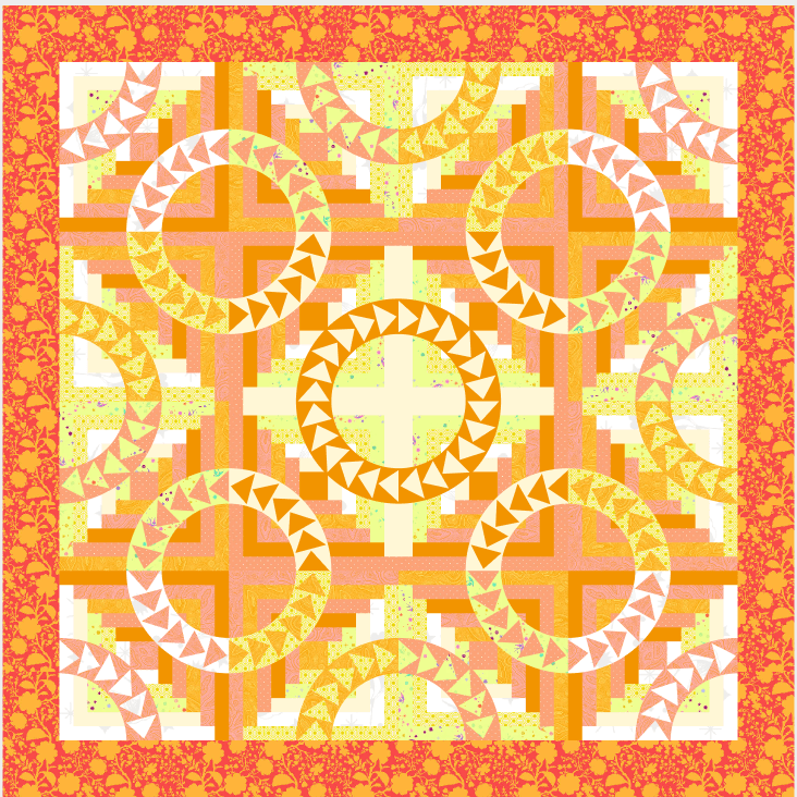 The Beach House Tula Pink Orange Quilt Kit BCHHSORANGE-QK