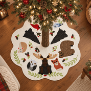 Woodland Critters Tree Skirt Kit - Raw Edge Laser Cut Fusible WLNDCRT-TRSKRTK