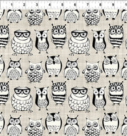 Owls Taupe - Sketchbook Prints 4SK-1