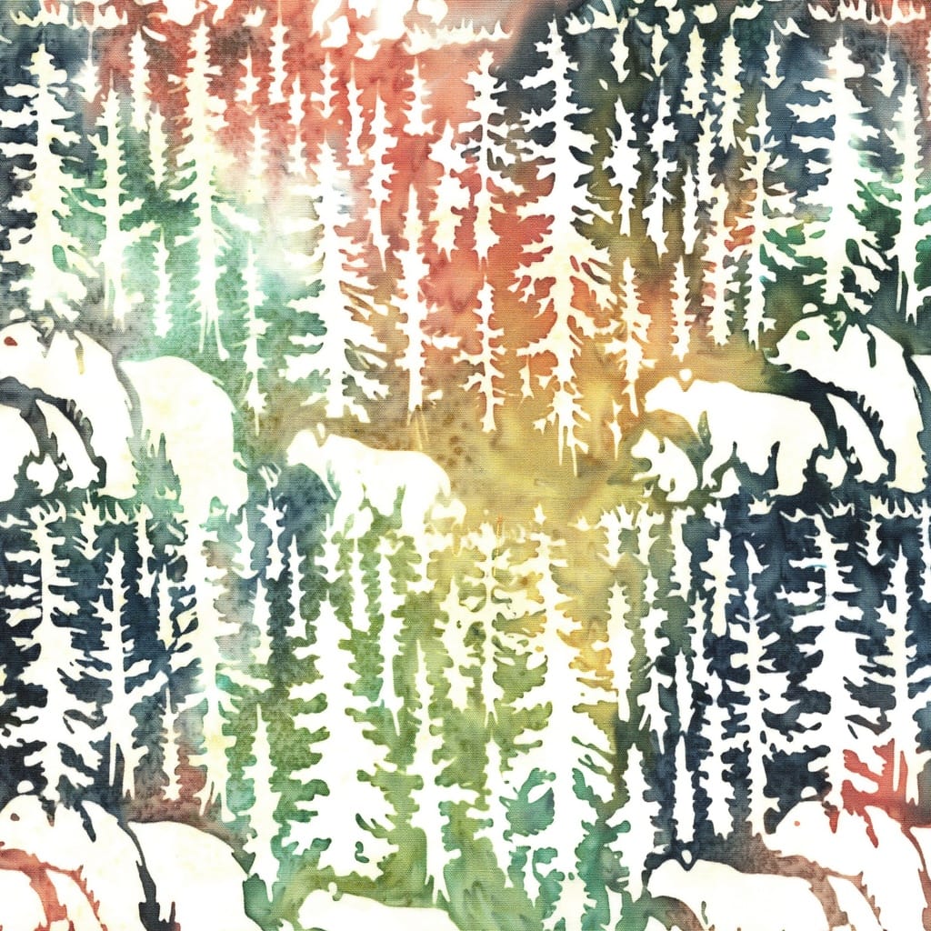 Bears and Fir Trees Multi Green - Twigs and Tails 112611811