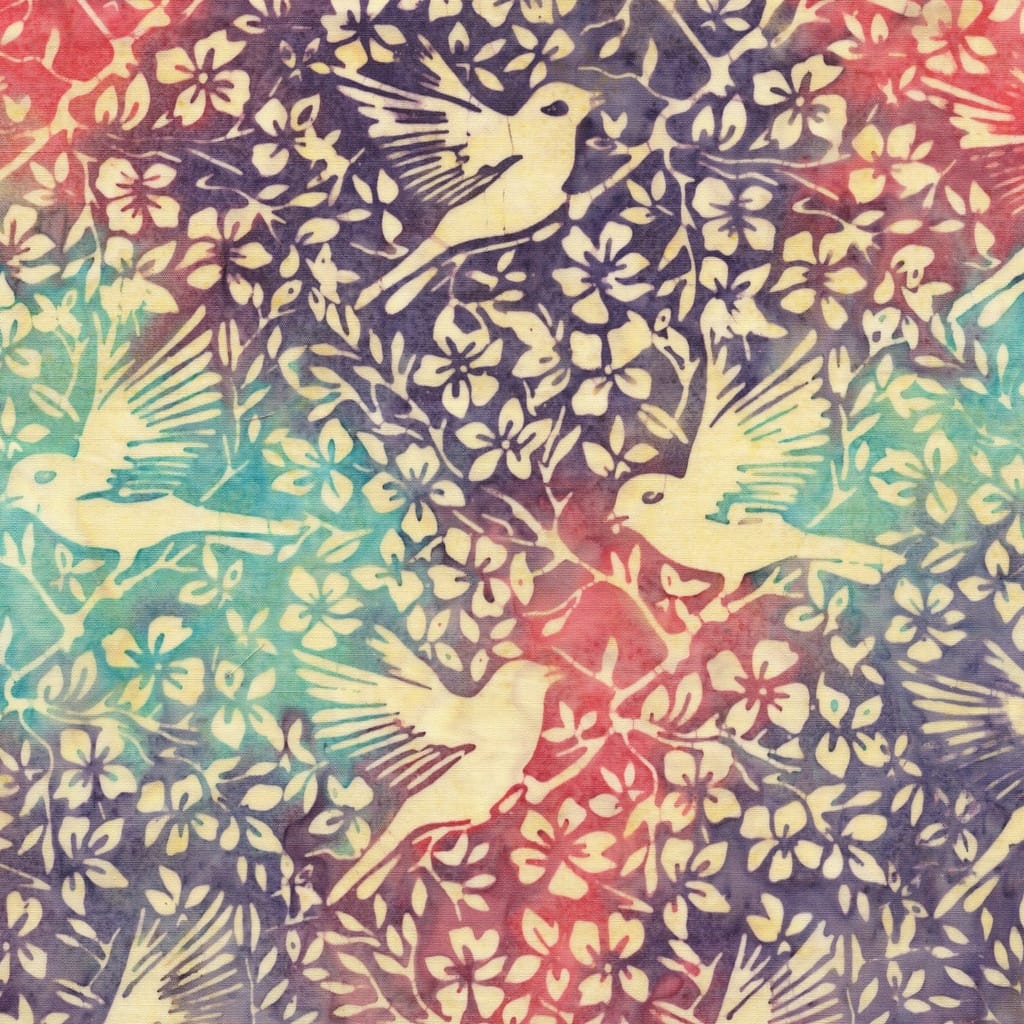 Birds In Branches Multi Pink Purple - Songbird 112601826