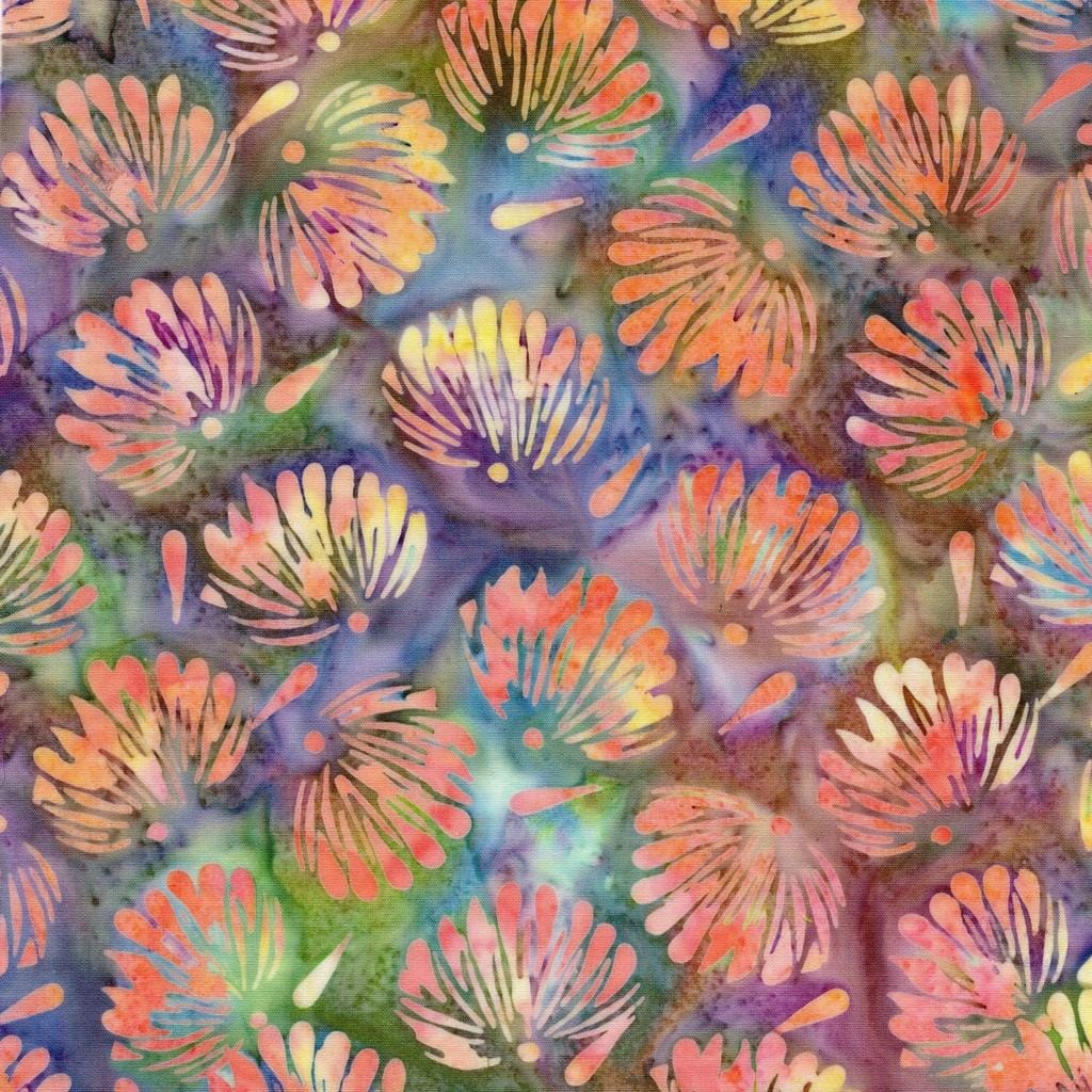 Bloom Grove -  Floral Fan Tosssed-Multi Purple Pink Green Teal 712526825