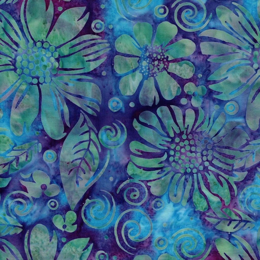 Bloom Grove - Large Floral-Multi Green Purple Mardi Gras 712522845