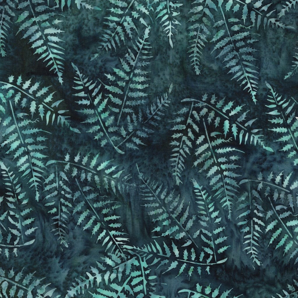 Ferns Blue Navy - Twigs and Tails 112616585