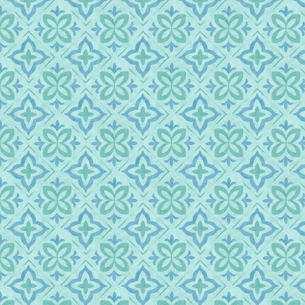 Floral Tile Teal - Petal Whispers W110-021-995