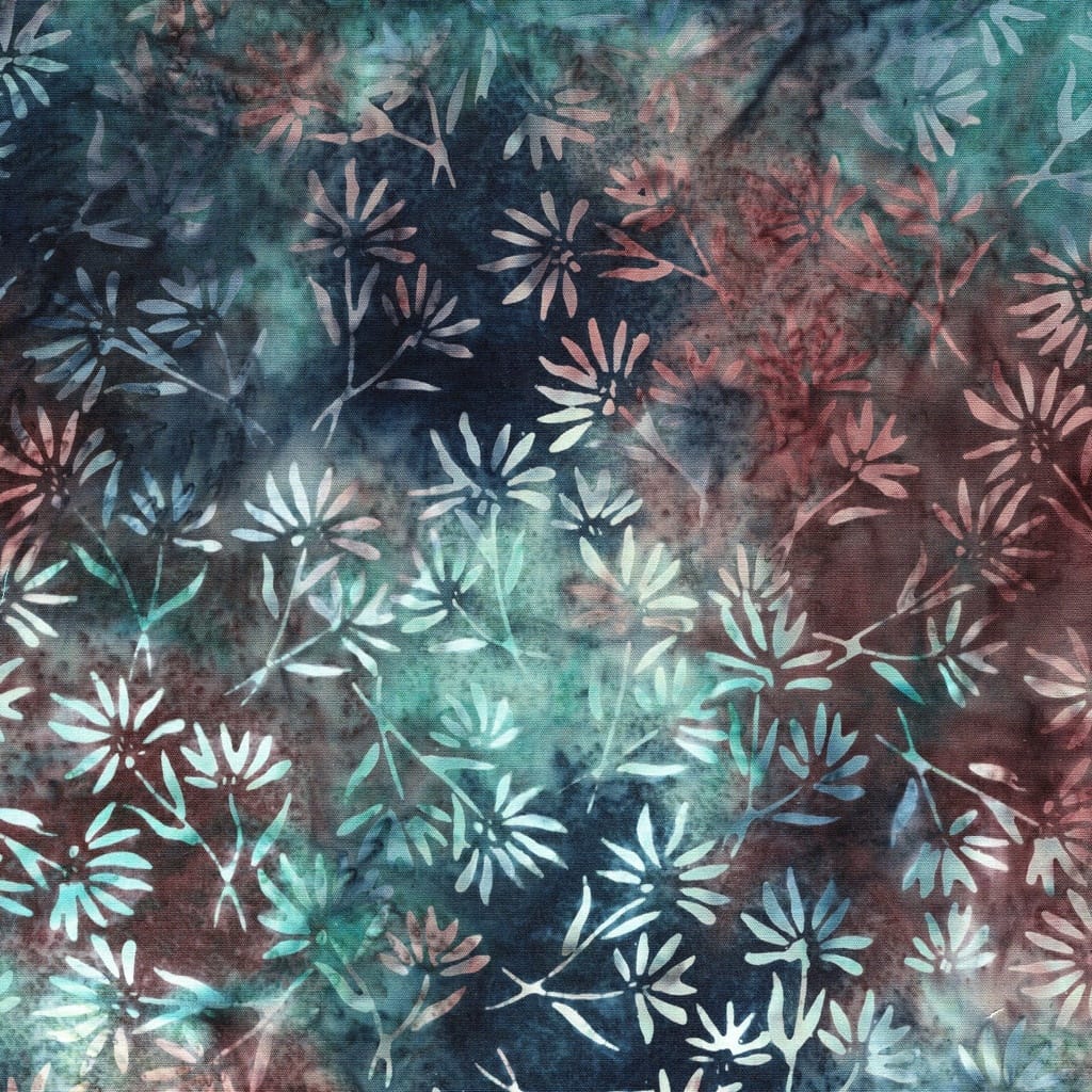Flowers Multi Purple Teal - Twigs and Tails 112617802