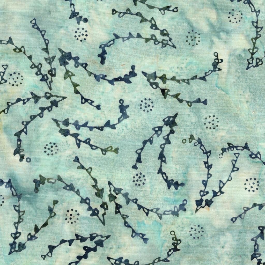 Frosted Foliage - Lines Of Vines Multi Teal 912505855