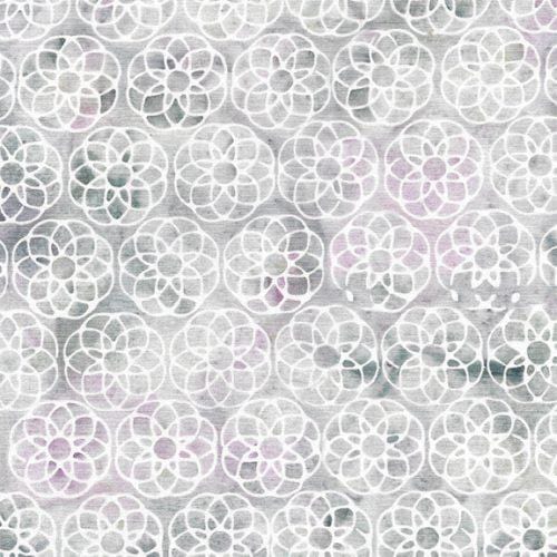 Heavy Metal - Geometric Flower Multi Grey Purple White 122325868