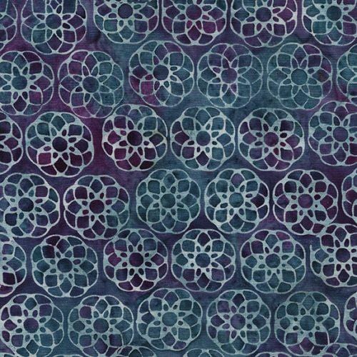 Heavy Metal - Geometric Flower Multi Purple Blue Grey Twilight 122325875