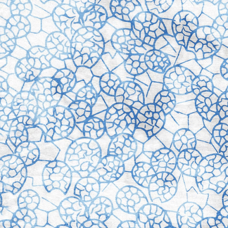 Island Batik - Blue Cactus White 112234500