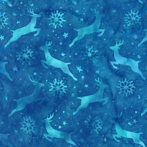 Peppermint Sprinkles - Deer Snowflake Teal Surf 122327940