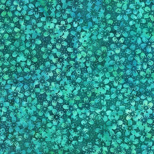 Pin Dot Floral - Mini Floral Teal Parakeet 112330970