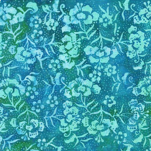 Pin Dot Floral - Peonies Teal Cool Water 112333945