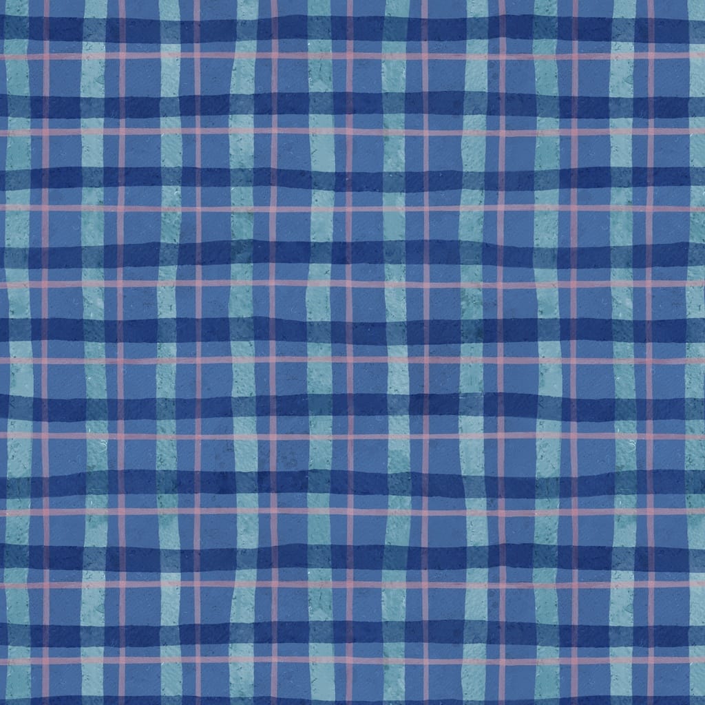 Plaid Blue - Petal Whispers W110-022-591