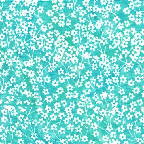 Vintage Charm - Round Flower Stems Teal Sea Glass 112311915