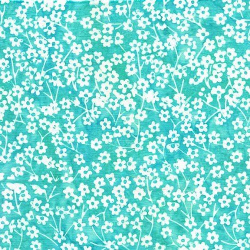 Vintage Charm - Round Flower Stems Teal Sea Glass 112311915