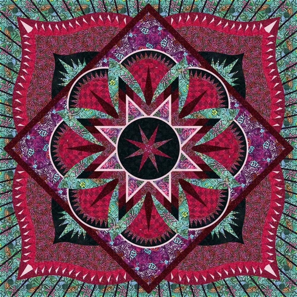 99" x 99" Quilt Kit - Artisan Traditions Teal & Ruby JNQ00222K12
