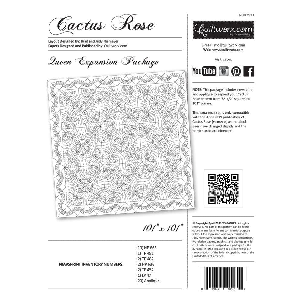 Judy Niemeyer Quiltworx - Cactus Rose Queen Expansion Package JNQ00256E1