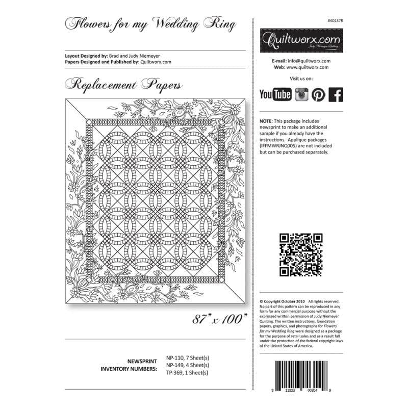 Judy Niemeyer Quiltworx - Flowers for my Wedding Ring Replacement Papers JNQ137R