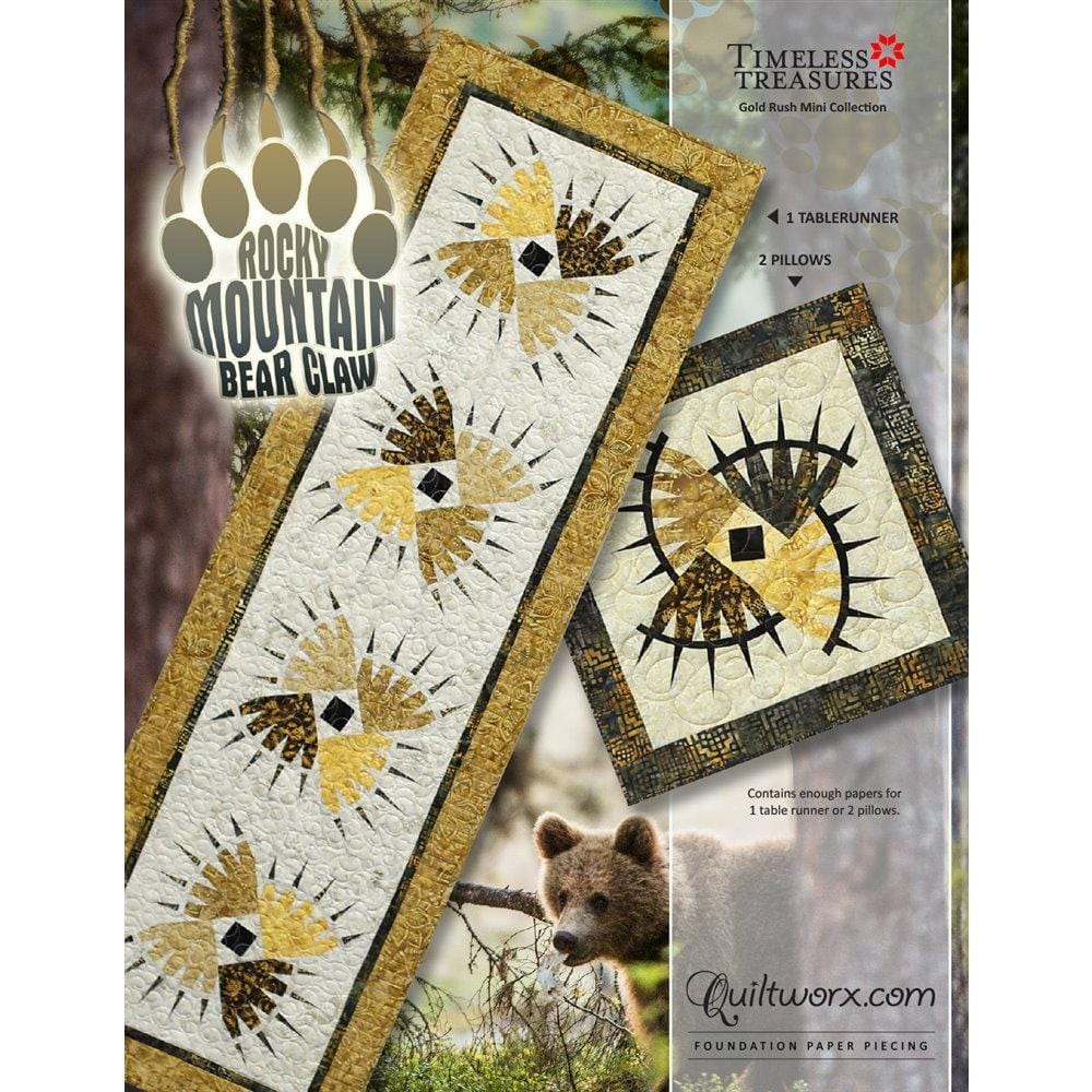 Judy Niemeyer Quiltworx - Rocky Mountain Bear Claw Table Runner & 2 Pillows Pattern JNQ188P
