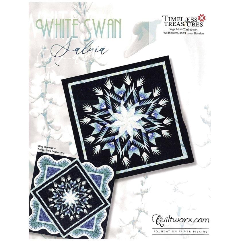Judy Niemeyer Quiltworx - White Swan Salvia Quilt Pattern JNQ00281P15