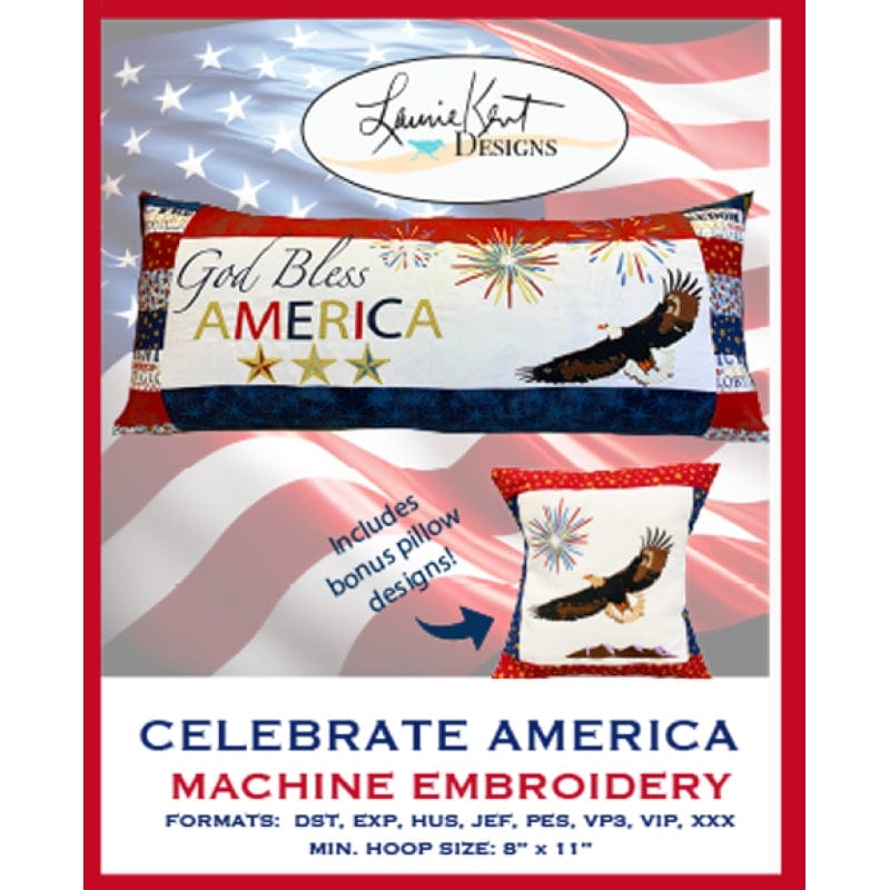 God Bless America Bench Pillow CD Pattern CELEAMERBP-PAT