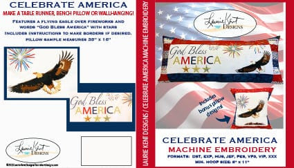 God Bless America Bench Pillow CD Pattern CELEAMERBP-PAT