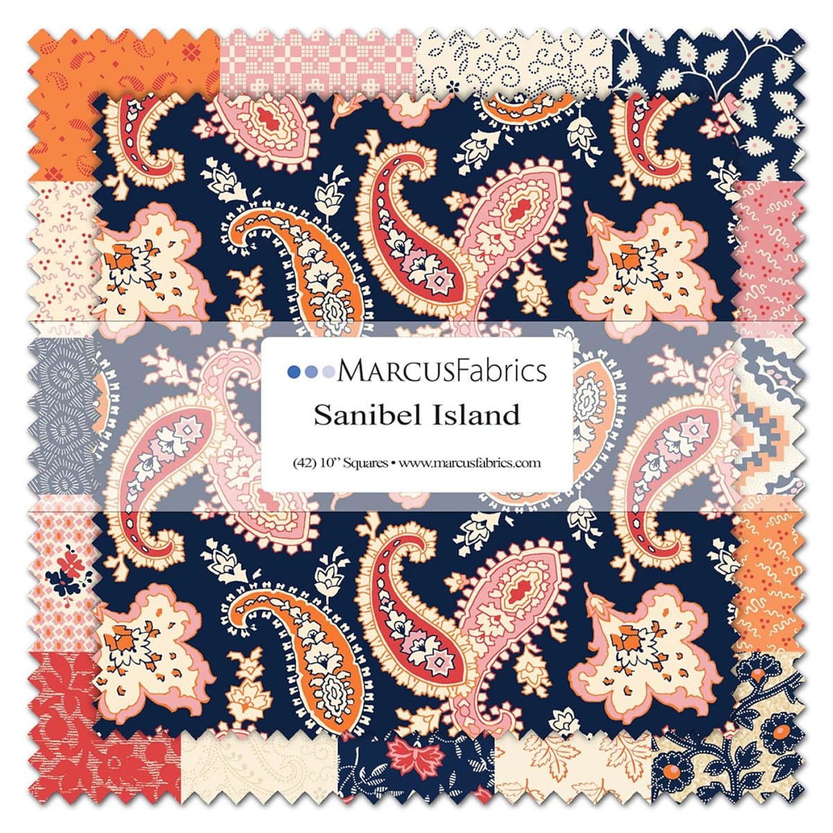10" X 10" Squares 42 pcs - Sanibel Island SS162-0006
