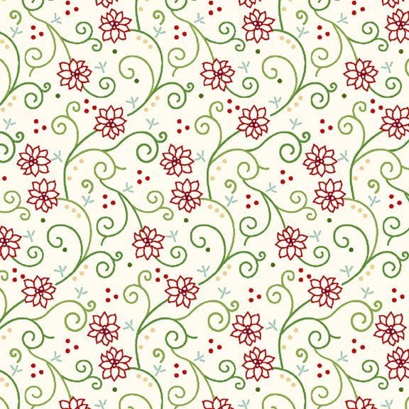 108" Swirly Poinsettia - Peppermint & Pine QB791917D-Multi